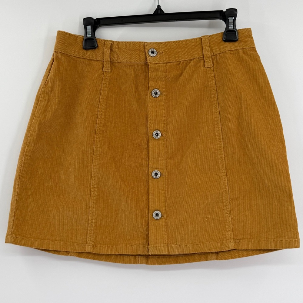 REgeneration Celebrity Pink Mustard Yellow Corduroy Mini Skirt Size 11/30